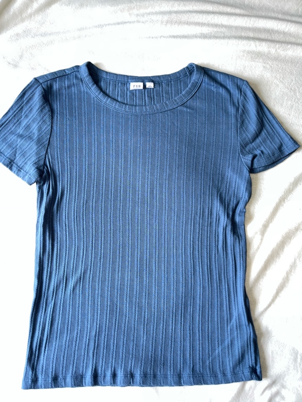 GAP Blue Ribbed Short-Sleeve Tee